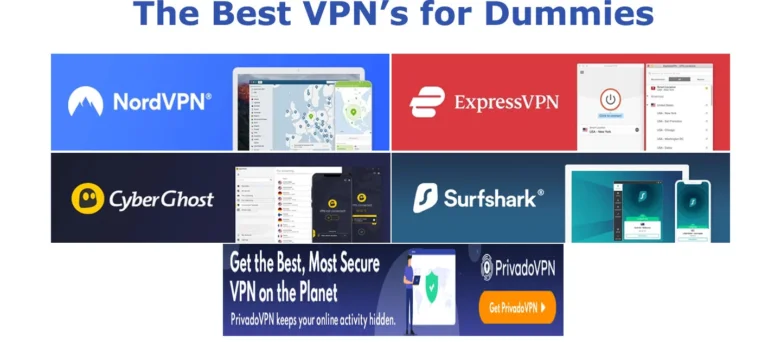 The Best VPNs for Dummies - NordVPN, ExpressVPN, CyberGhost, Surfshark, and PrivadoVPN.