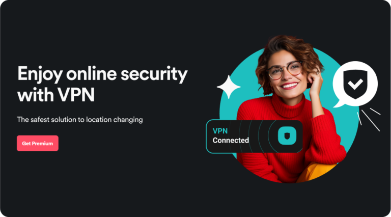 Woman enjoying online security with VPN connection.