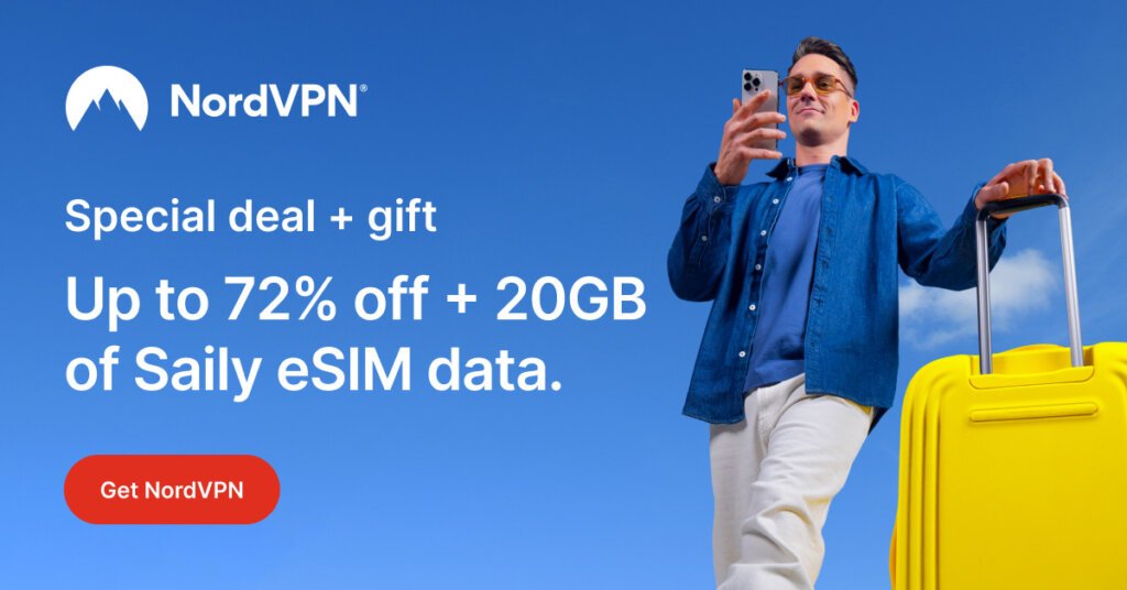 NordVPN special deal with eSIM data.