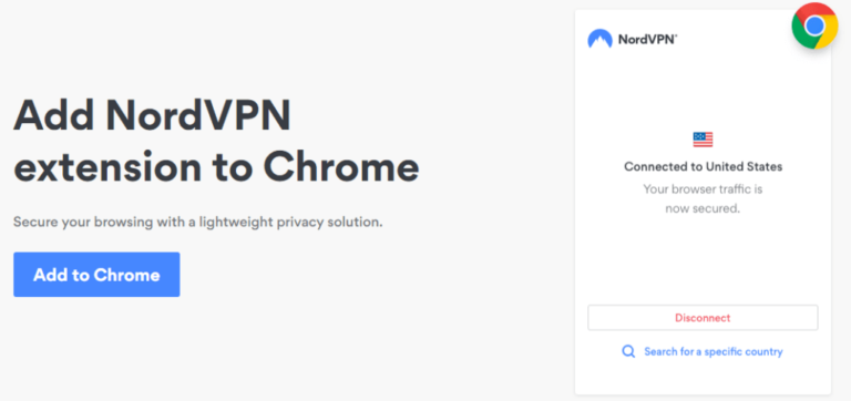 NordVPN Chrome Browser Extension.