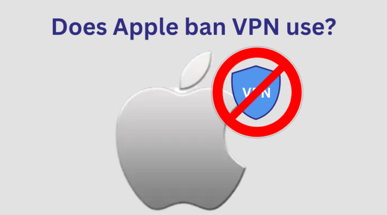 Apple logo with a VPN ban icon.