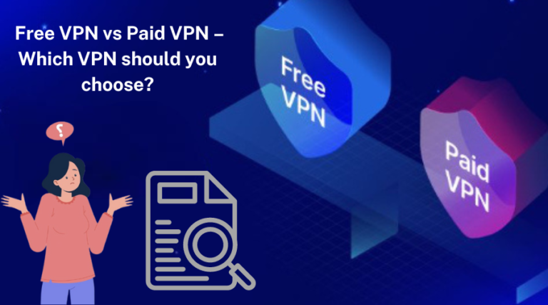 Illustration comparing free and paid VPN options, highlighting the choice between Free VPN and Paid VPN.