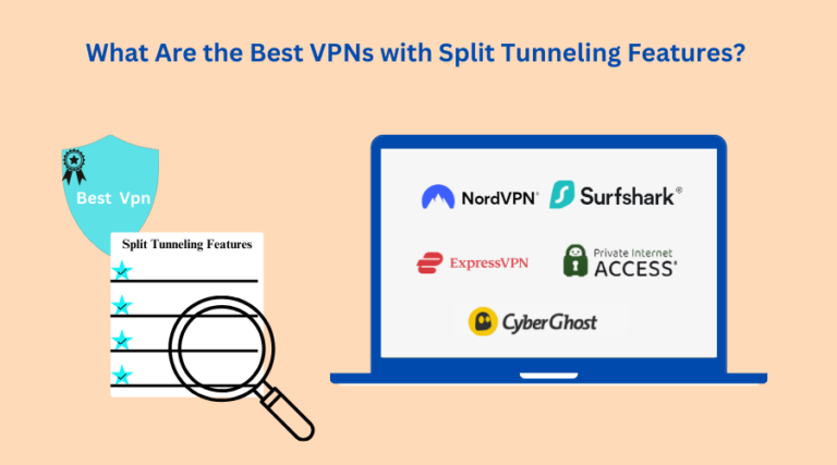 Icons of the best VPNs with split tunneling features.