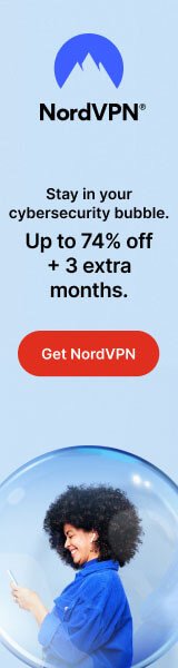 NordVPN promotion banner for VPN services.